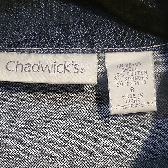 Chadwicks Blue Jean Jacket with Floral Embroidery - Picture 2 of 7